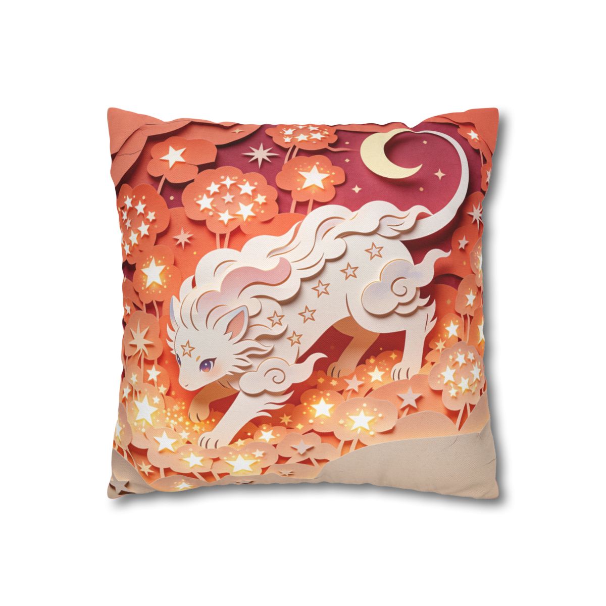 HD Crescent Starpaws Square Polyester Pillow Cover — additional view