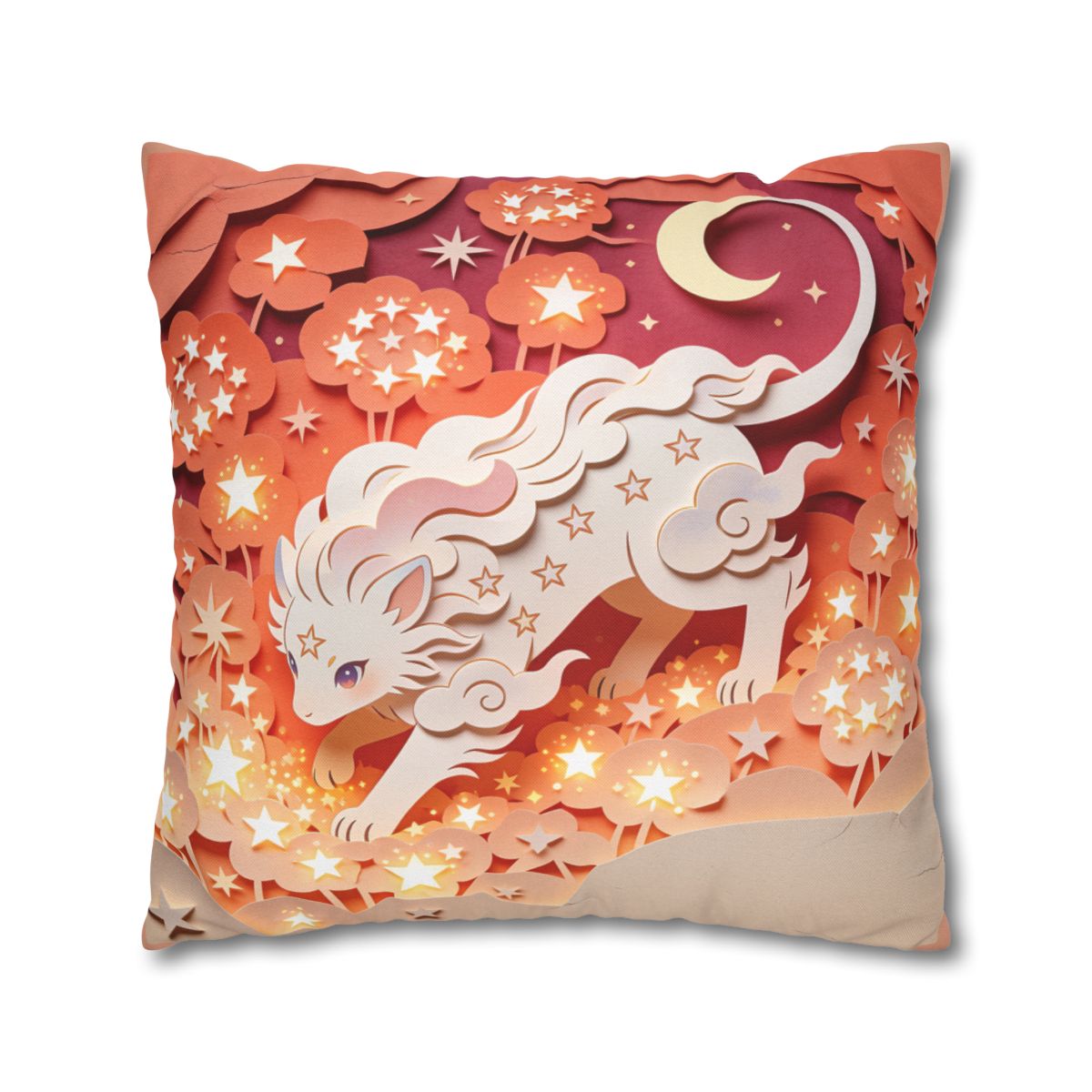 HD Crescent Starpaws Square Polyester Pillow Cover — additional view