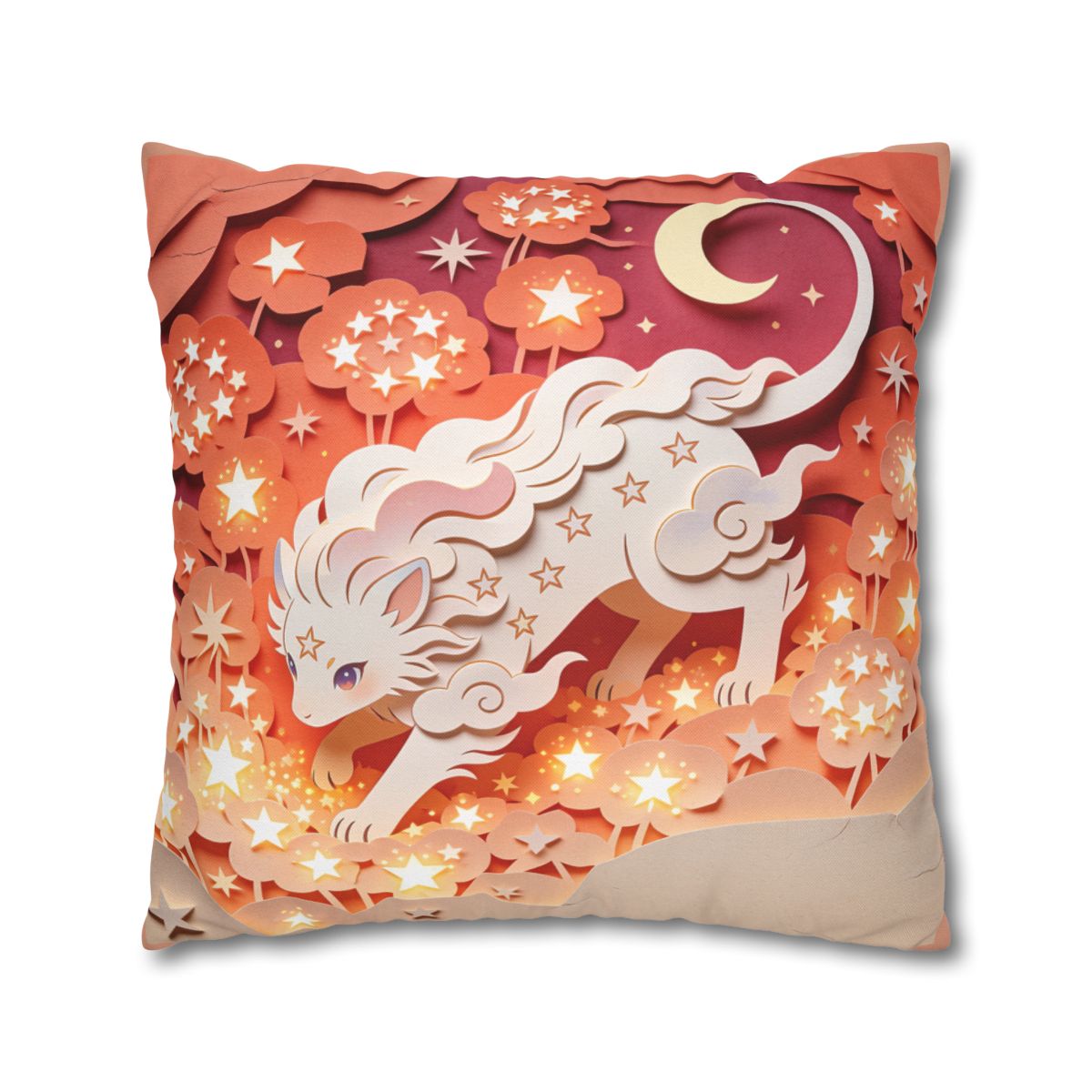HD Crescent Starpaws Square Polyester Pillow Cover — additional view