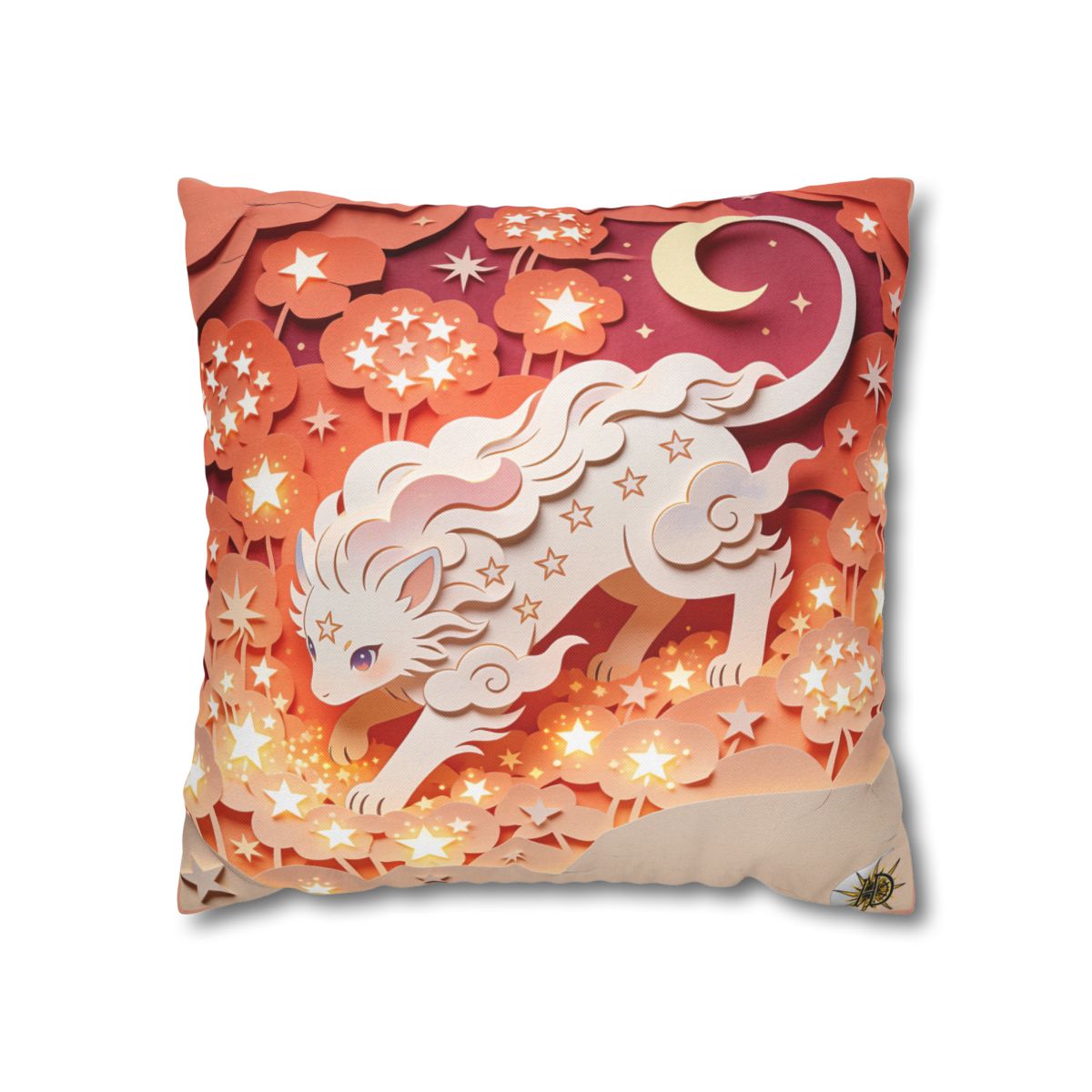 HD Crescent Starpaws Square Polyester Pillow Cover — additional view