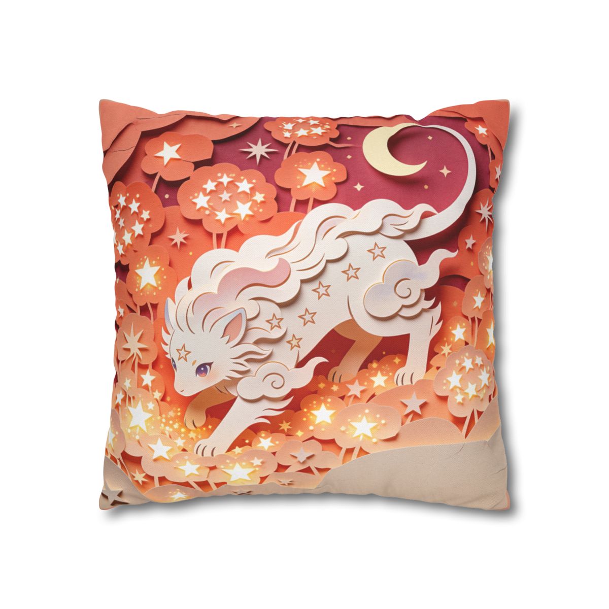 HD Crescent Starpaws Square Polyester Pillow Cover — additional view