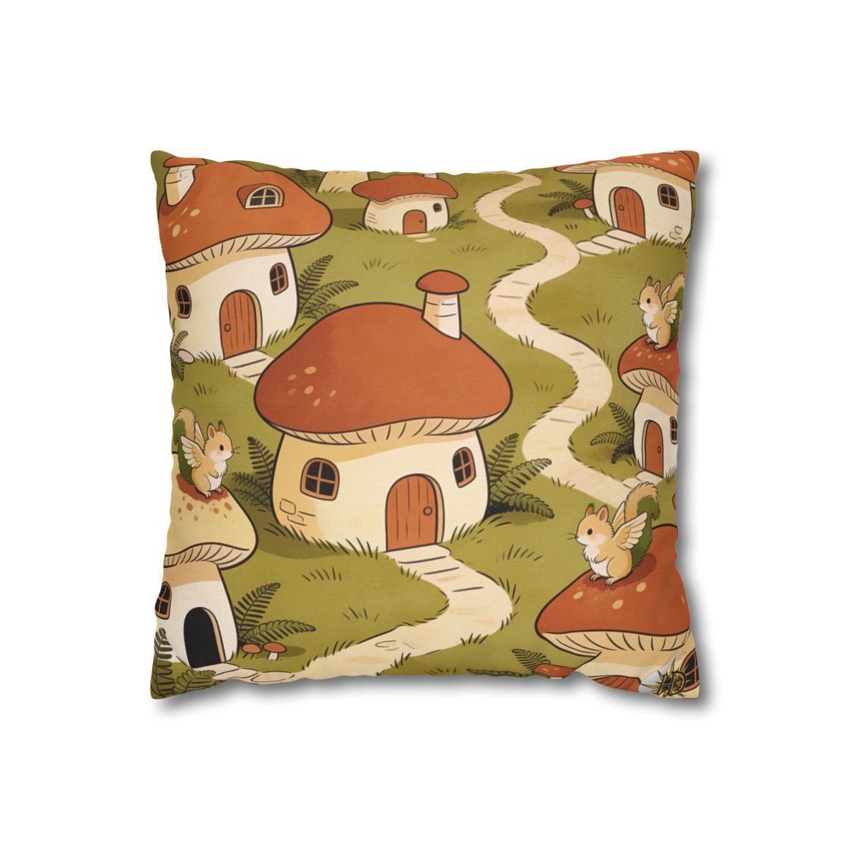HD Mosswing Village Square Polyester Pillow Cover