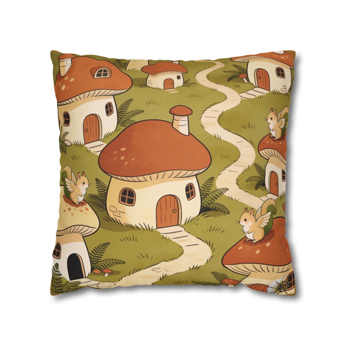 HD Mosswing Village Square Polyester Pillow Cover — additional view