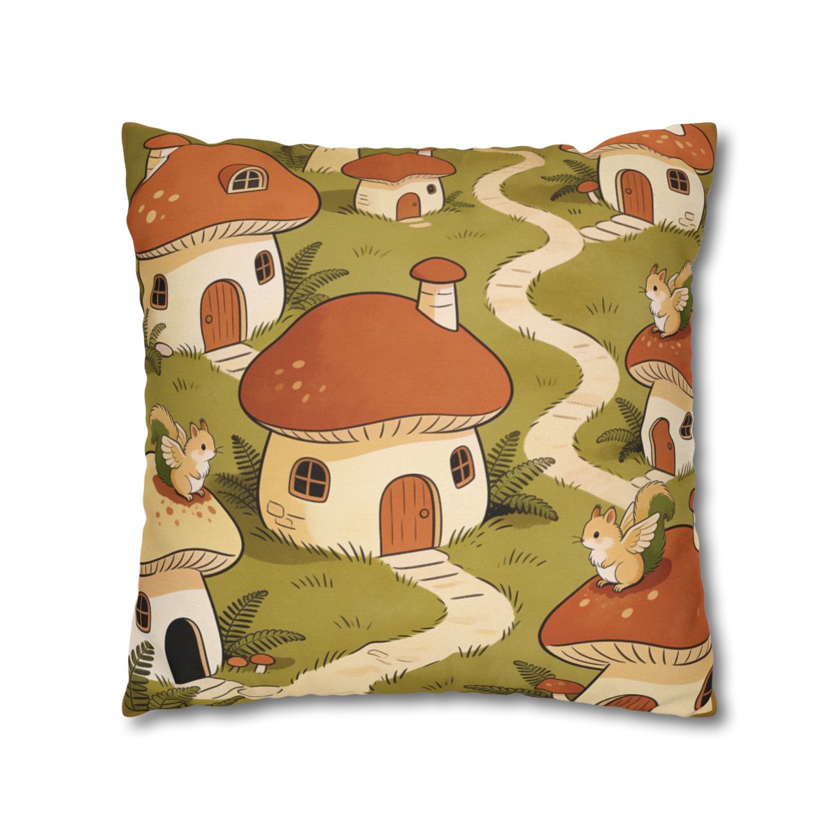 HD Mosswing Village Square Polyester Pillow Cover — additional view