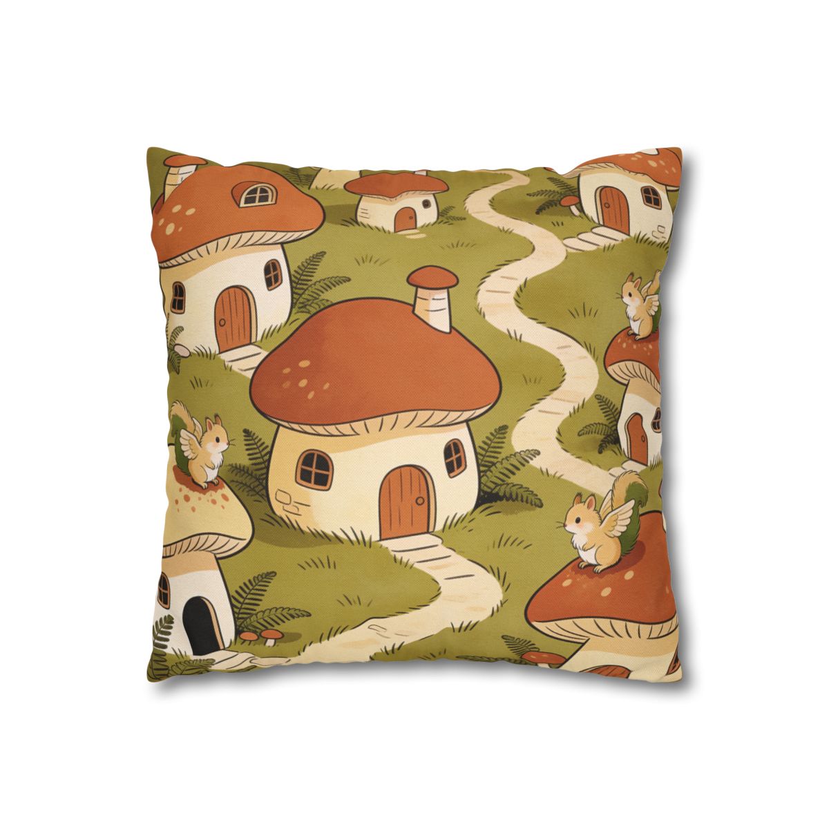 HD Mosswing Village Square Polyester Pillow Cover — additional view