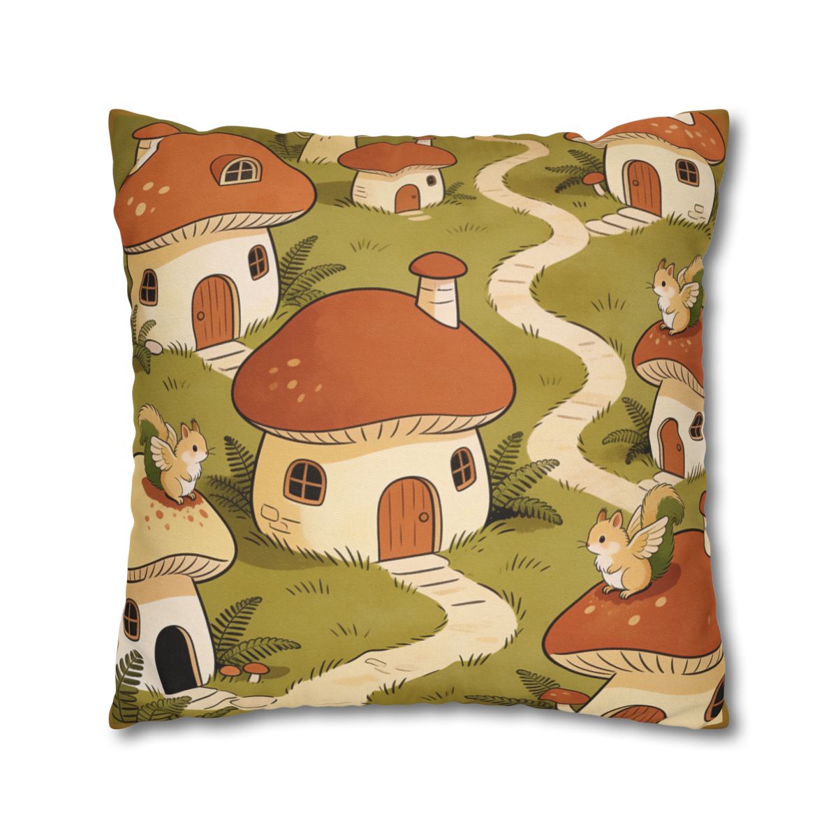HD Mosswing Village Square Polyester Pillow Cover — additional view