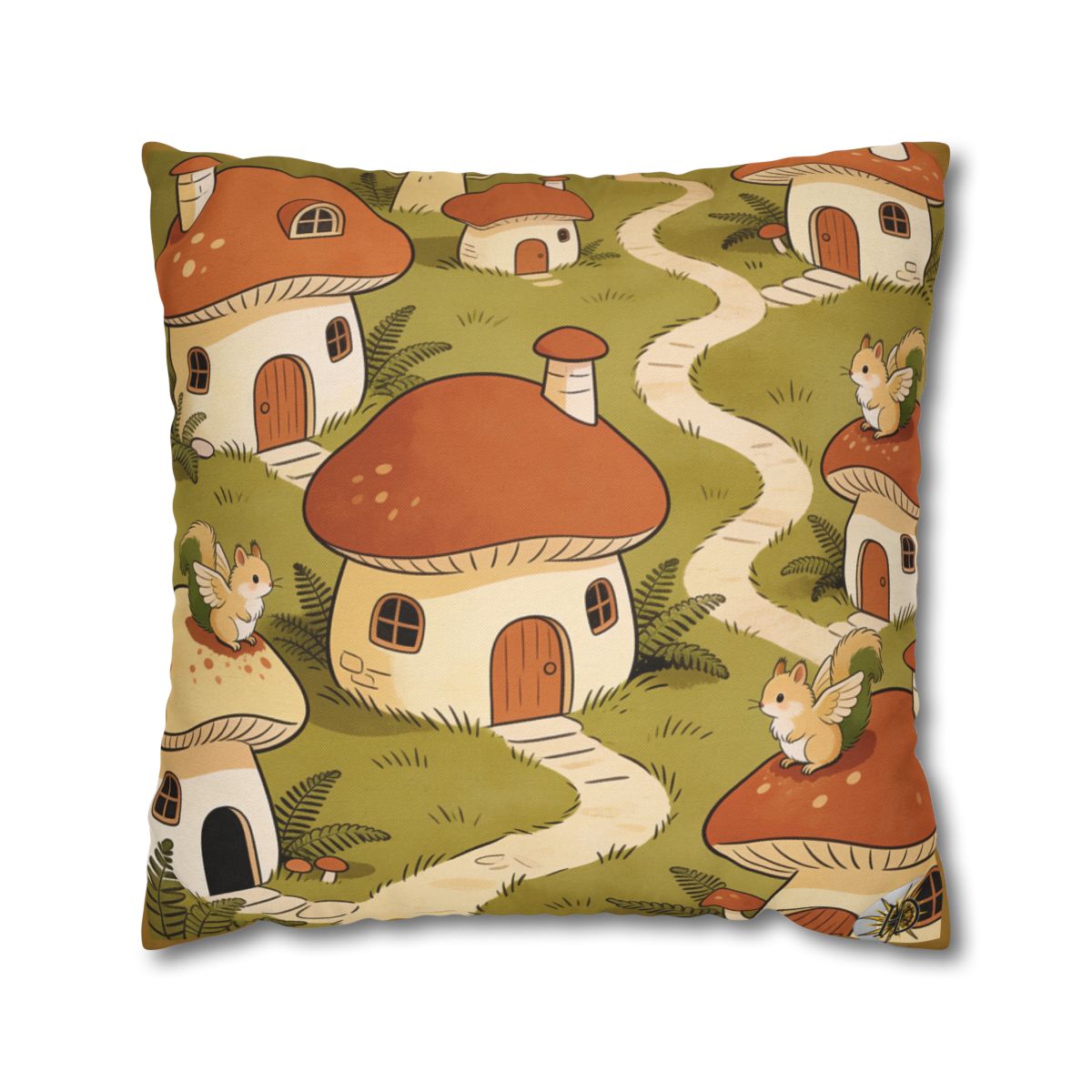 HD Mosswing Village Square Polyester Pillow Cover — additional view