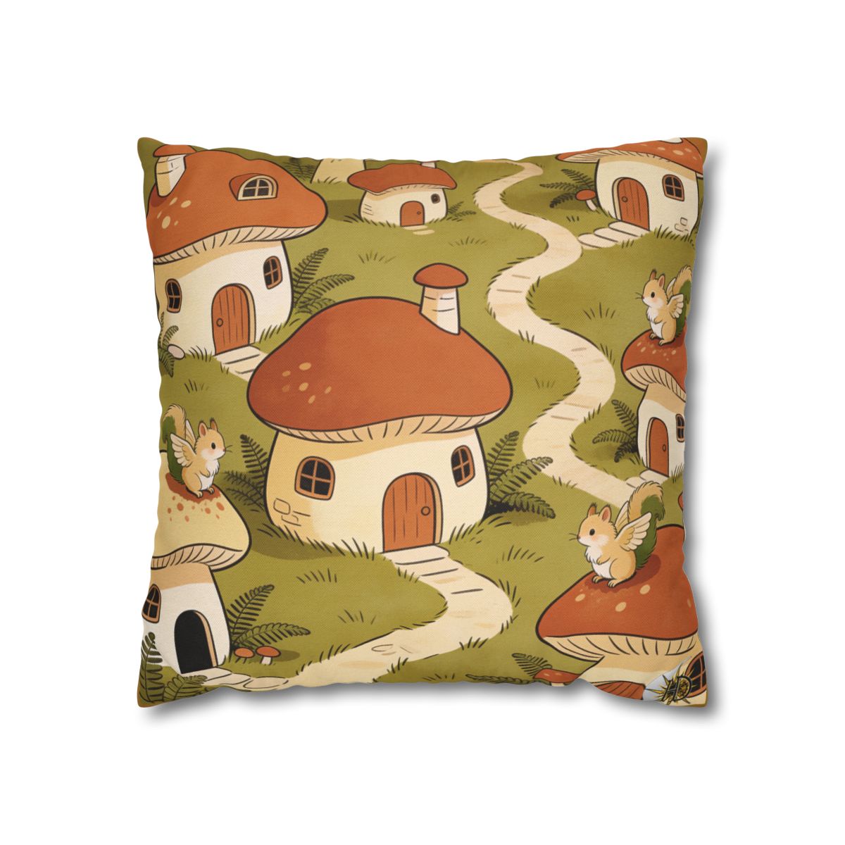 HD Mosswing Village Square Polyester Pillow Cover — additional view