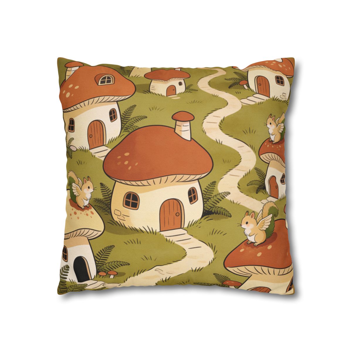 HD Mosswing Village Square Polyester Pillow Cover — additional view