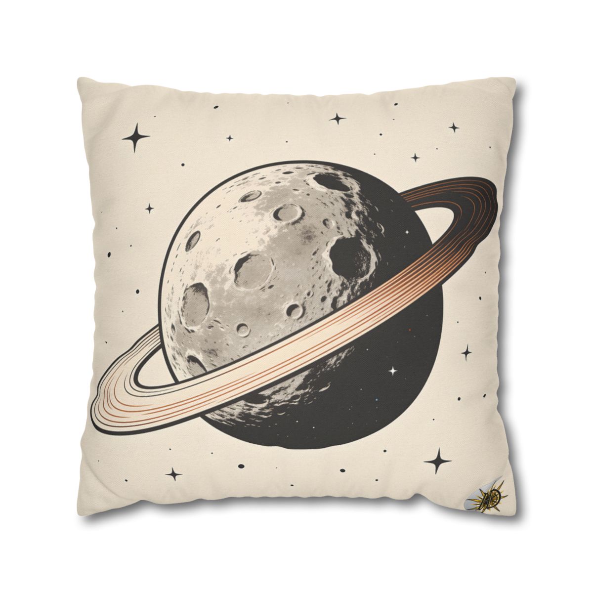 HD Copper Ringworld Square Polyester Pillow Cover — additional view