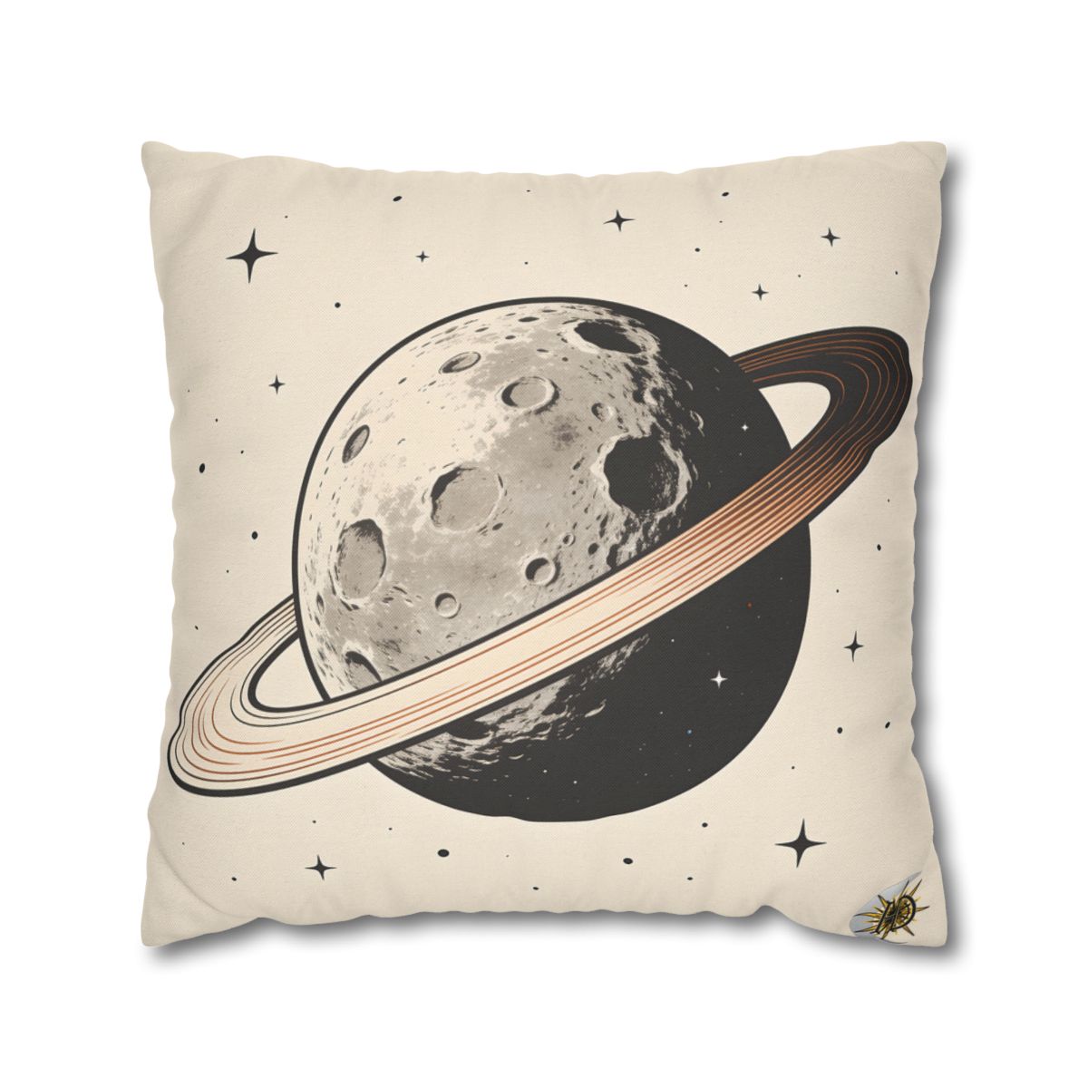 HD Copper Ringworld Square Polyester Pillow Cover — additional view
