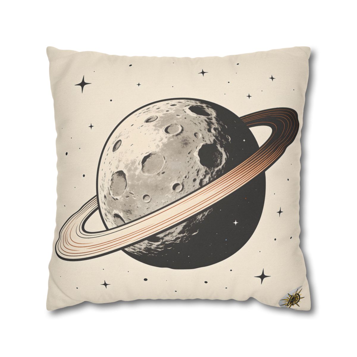 HD Copper Ringworld Square Polyester Pillow Cover — additional view