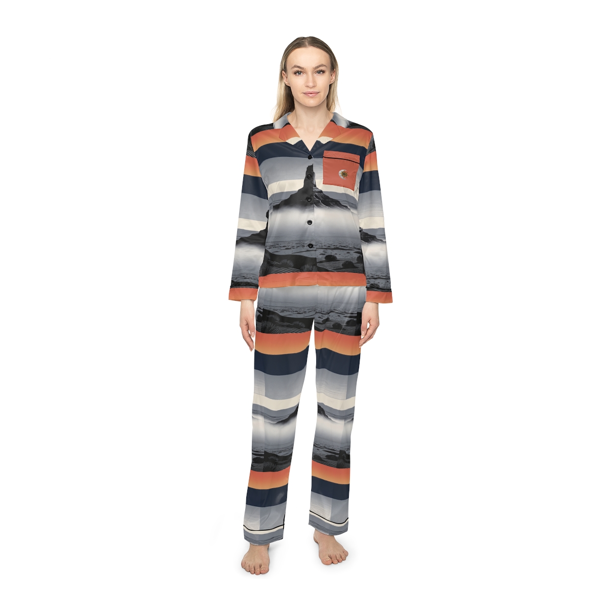 HD Desert Afterglow Women’s Satin Pajama Set — additional view
