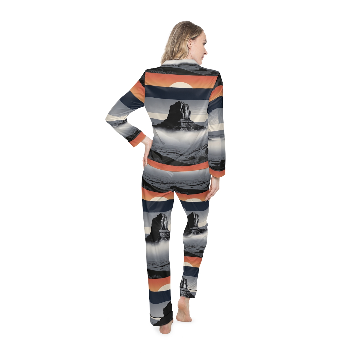 HD Desert Afterglow Women’s Satin Pajama Set — additional view