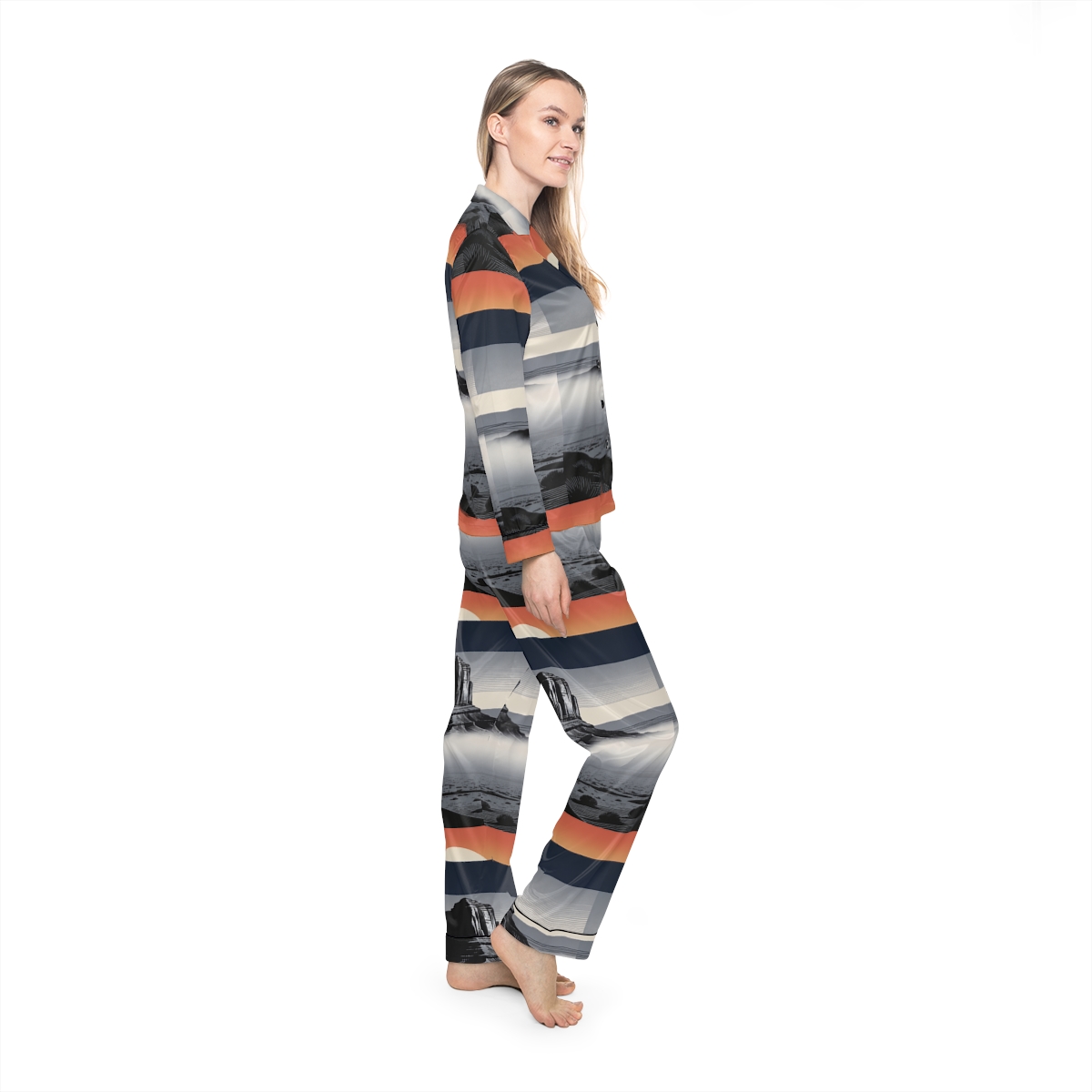 HD Desert Afterglow Women’s Satin Pajama Set — additional view