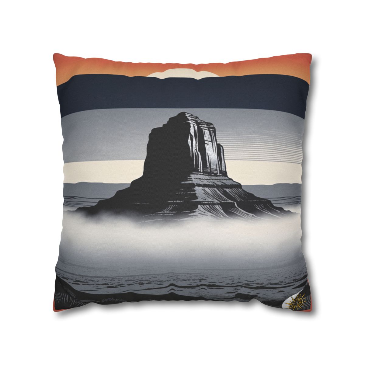 HD Desert Afterglow Square Polyester Pillow Cover — additional view