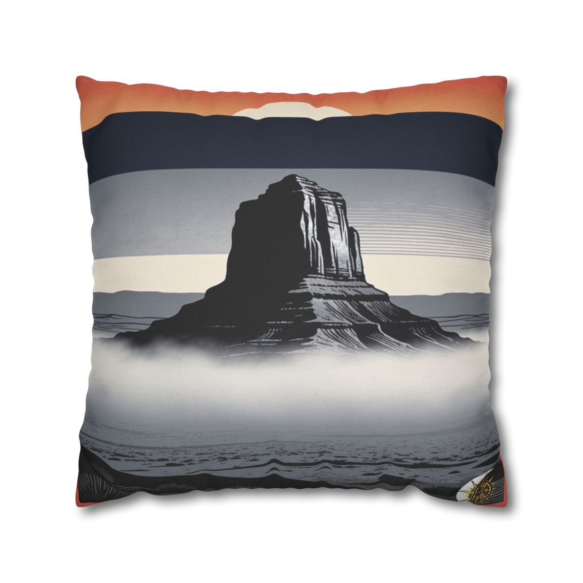 HD Desert Afterglow Square Polyester Pillow Cover — additional view
