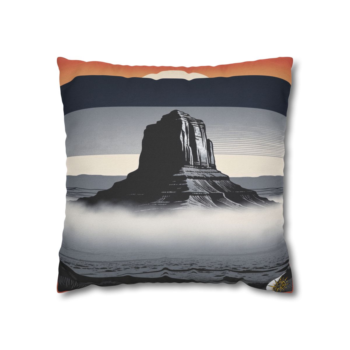 HD Desert Afterglow Square Polyester Pillow Cover — additional view