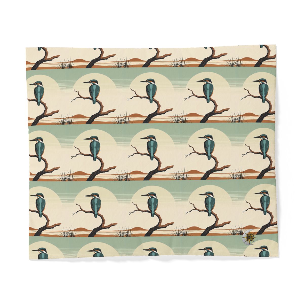 HD Stillwater Kingfisher 100% Cotton Duvet Cover — additional view