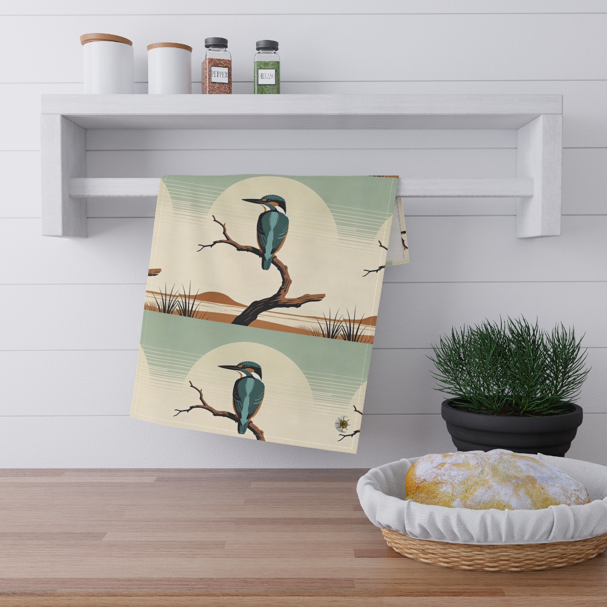 HD Stillwater Kingfisher 100% Cotton Twill Tea Towel