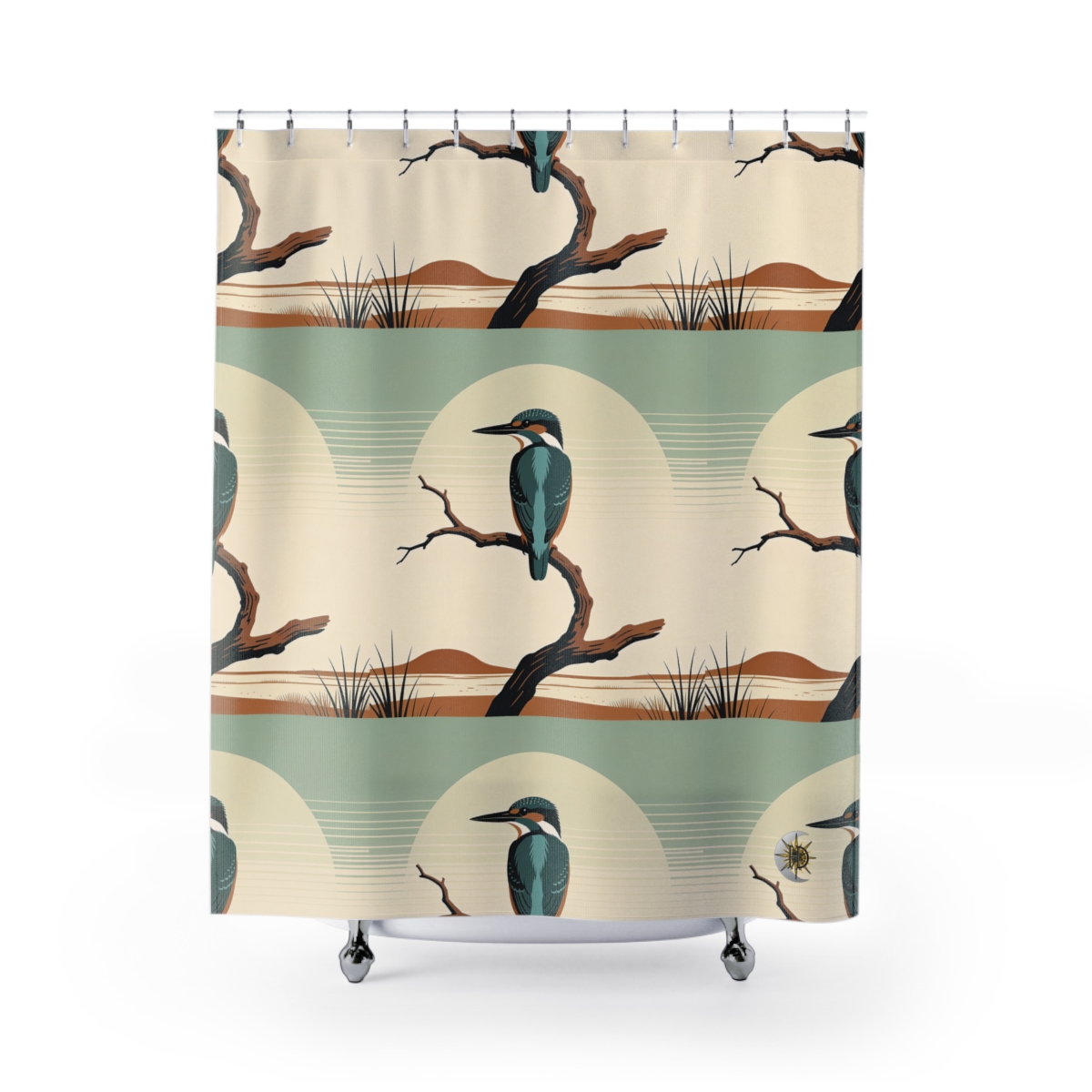 HD Stillwater Kingfisher Shower Curtain