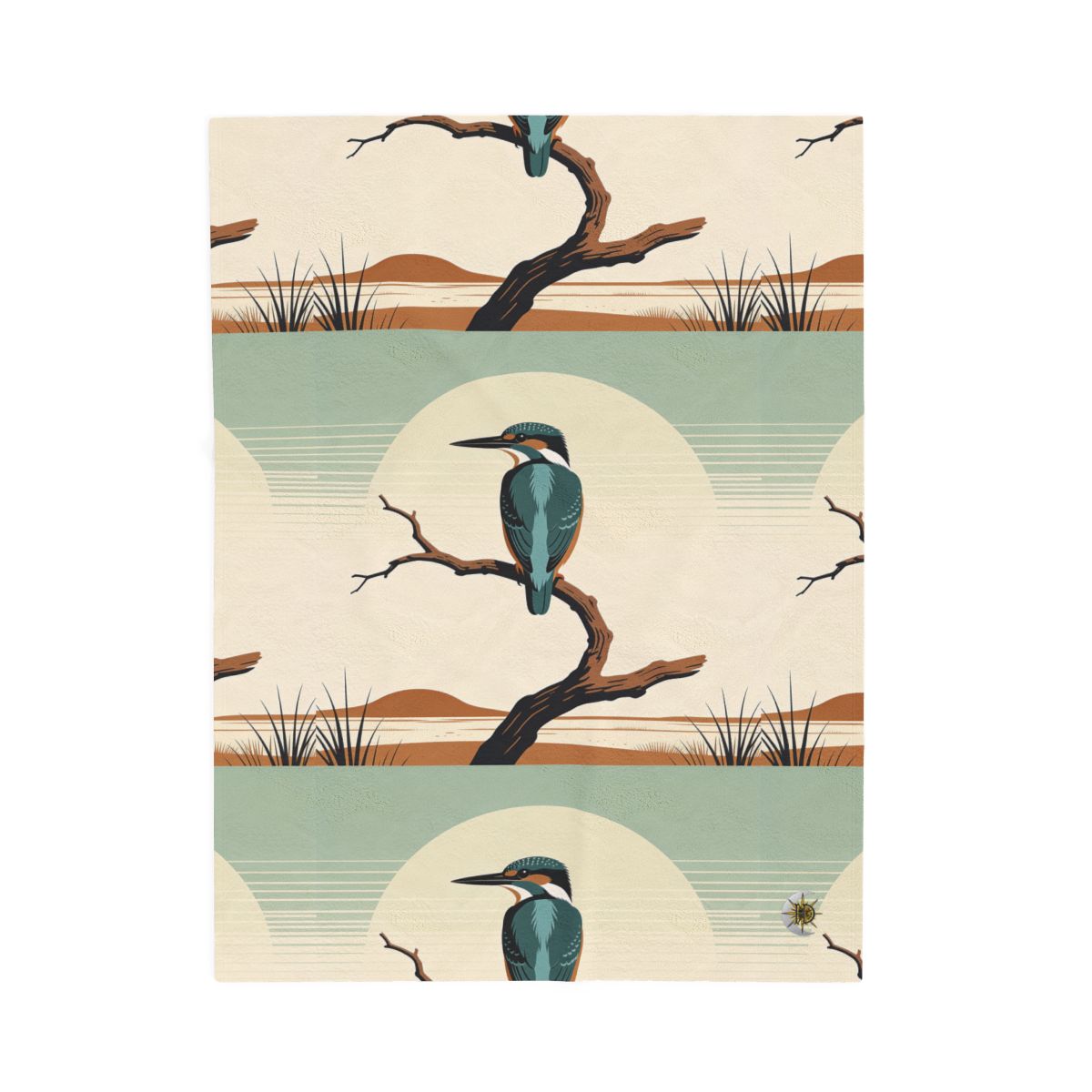 HD Stillwater Kingfisher Velveteen Plush Blanket