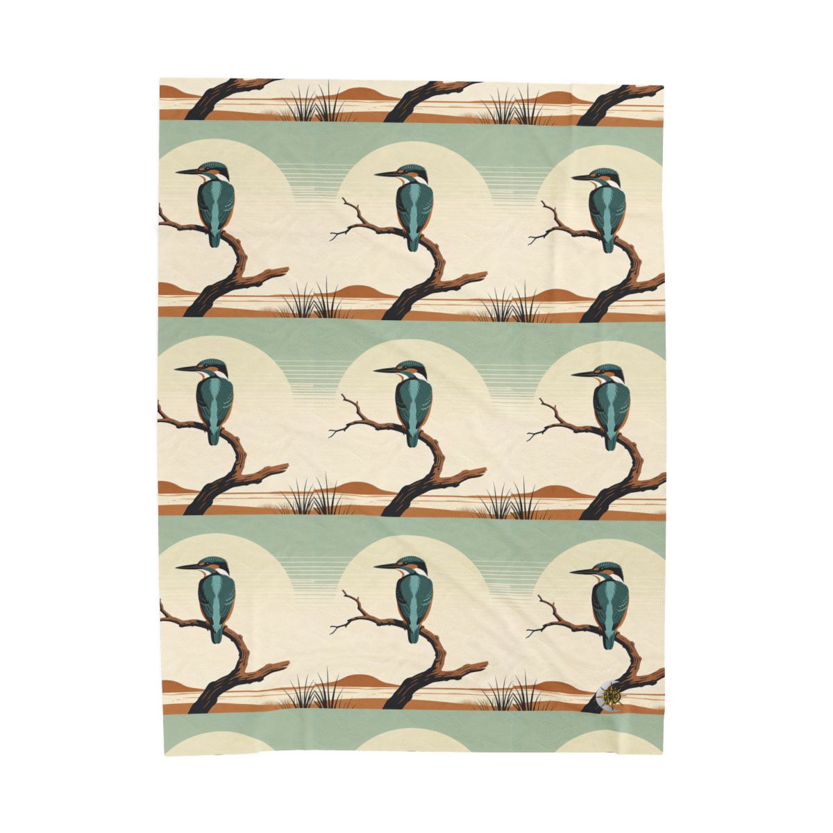 HD Stillwater Kingfisher Velveteen Plush Blanket — additional view
