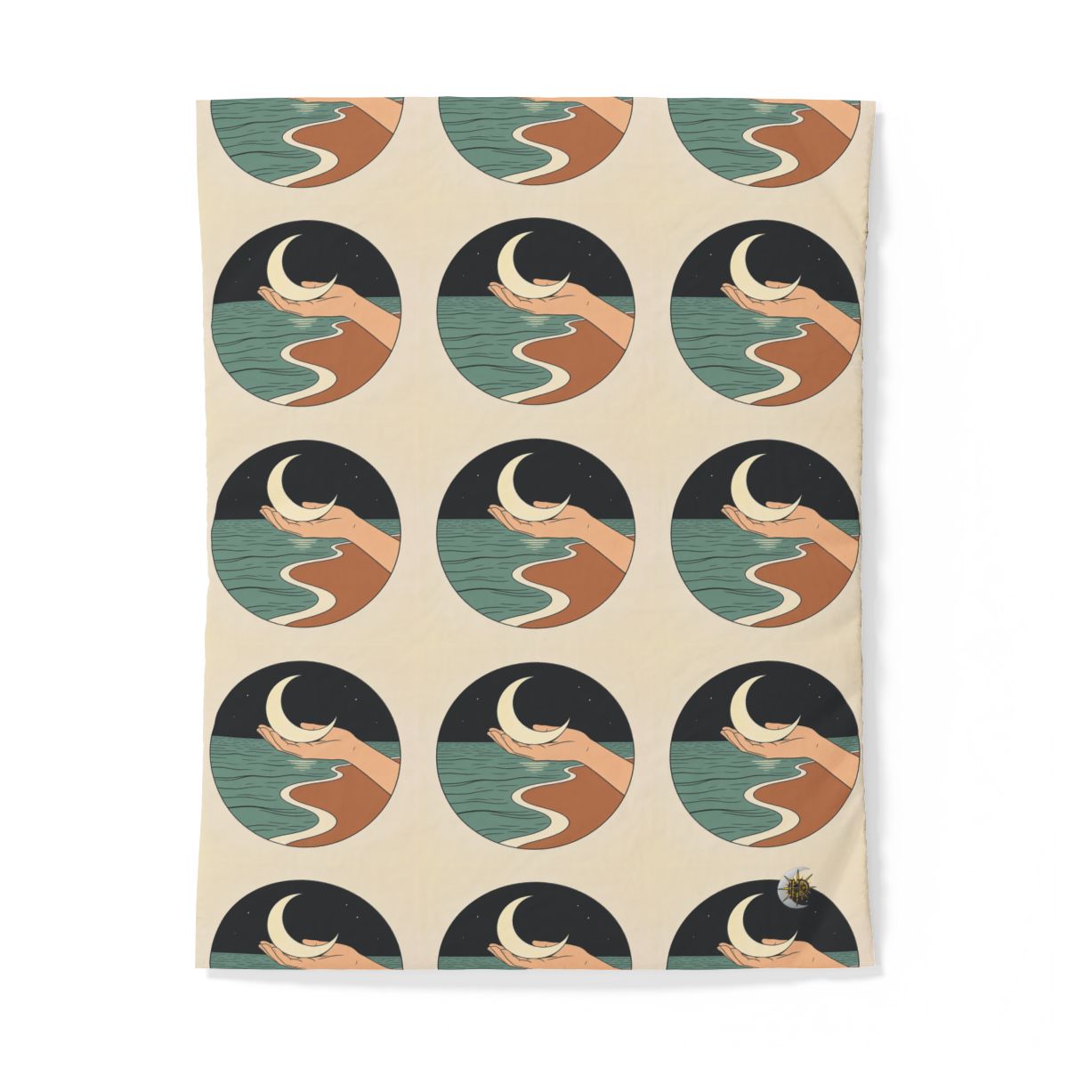 HD Moon in Hand 100% Cotton Duvet Cover — additional view