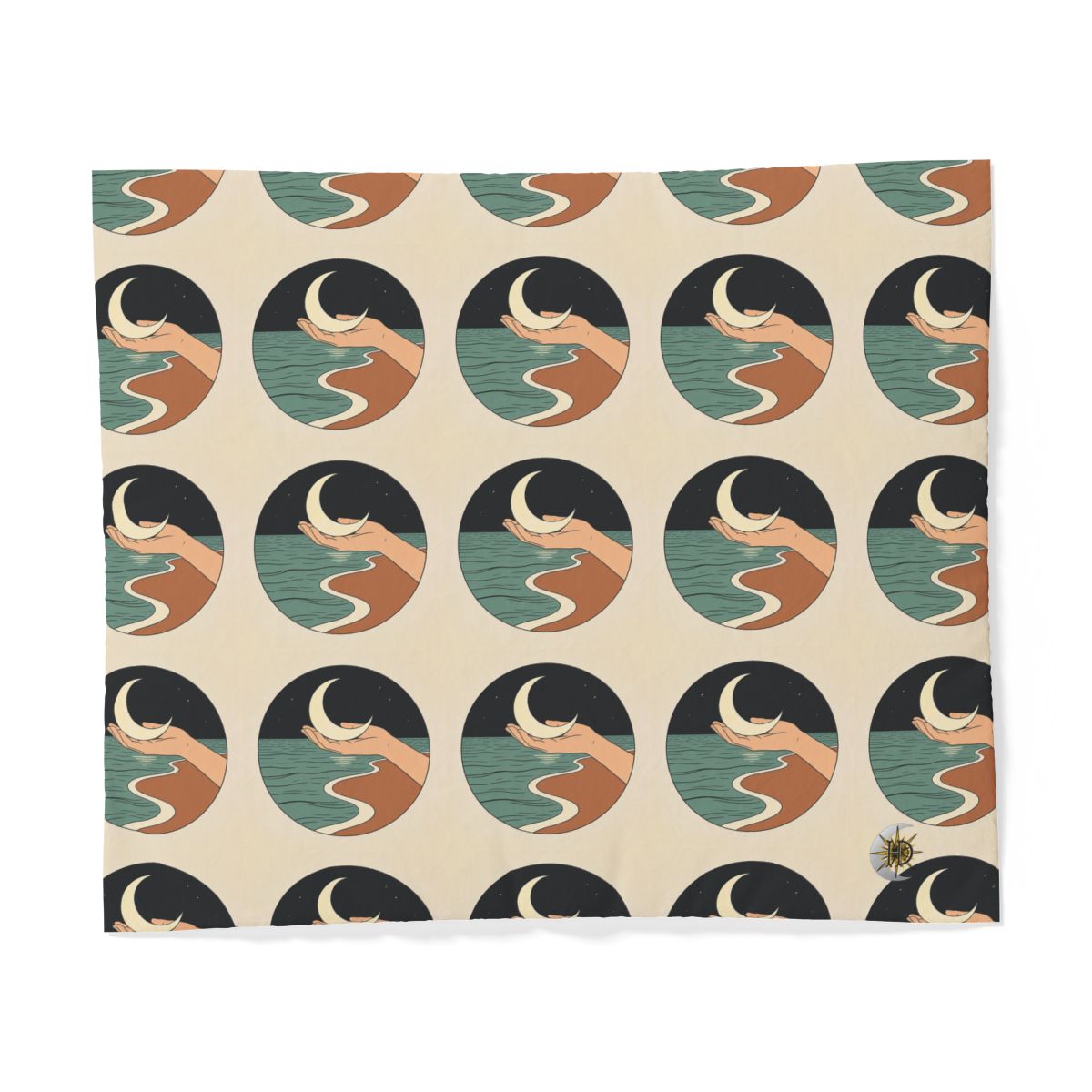HD Moon in Hand 100% Cotton Duvet Cover — additional view