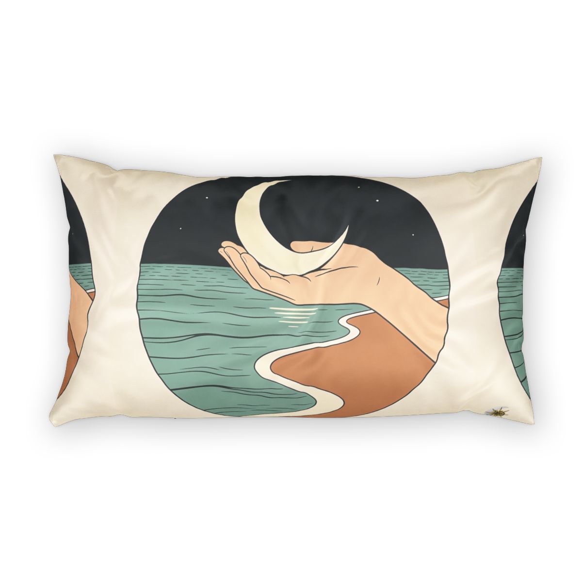HD Moon in Hand 100% Cotton Pillow Sham — additional view