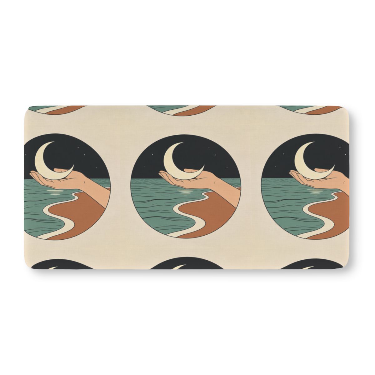 HD Moon in Hand Fitted Crib Sheet — additional view