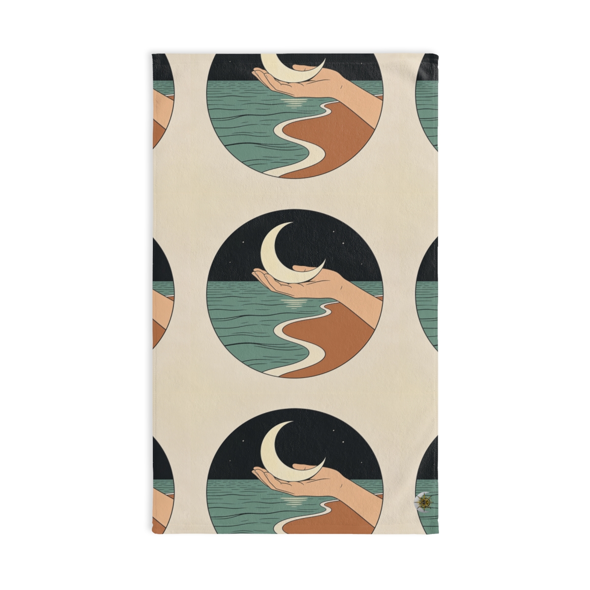 HD Moon in Hand Printed Hand Towel