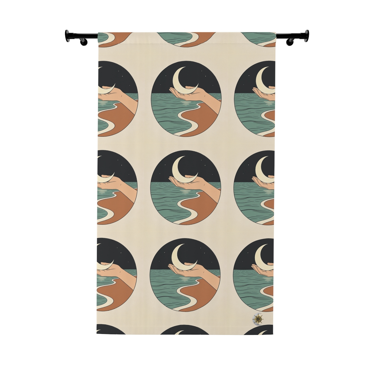 HD Moon in Hand Blackout Window Curtain Panel