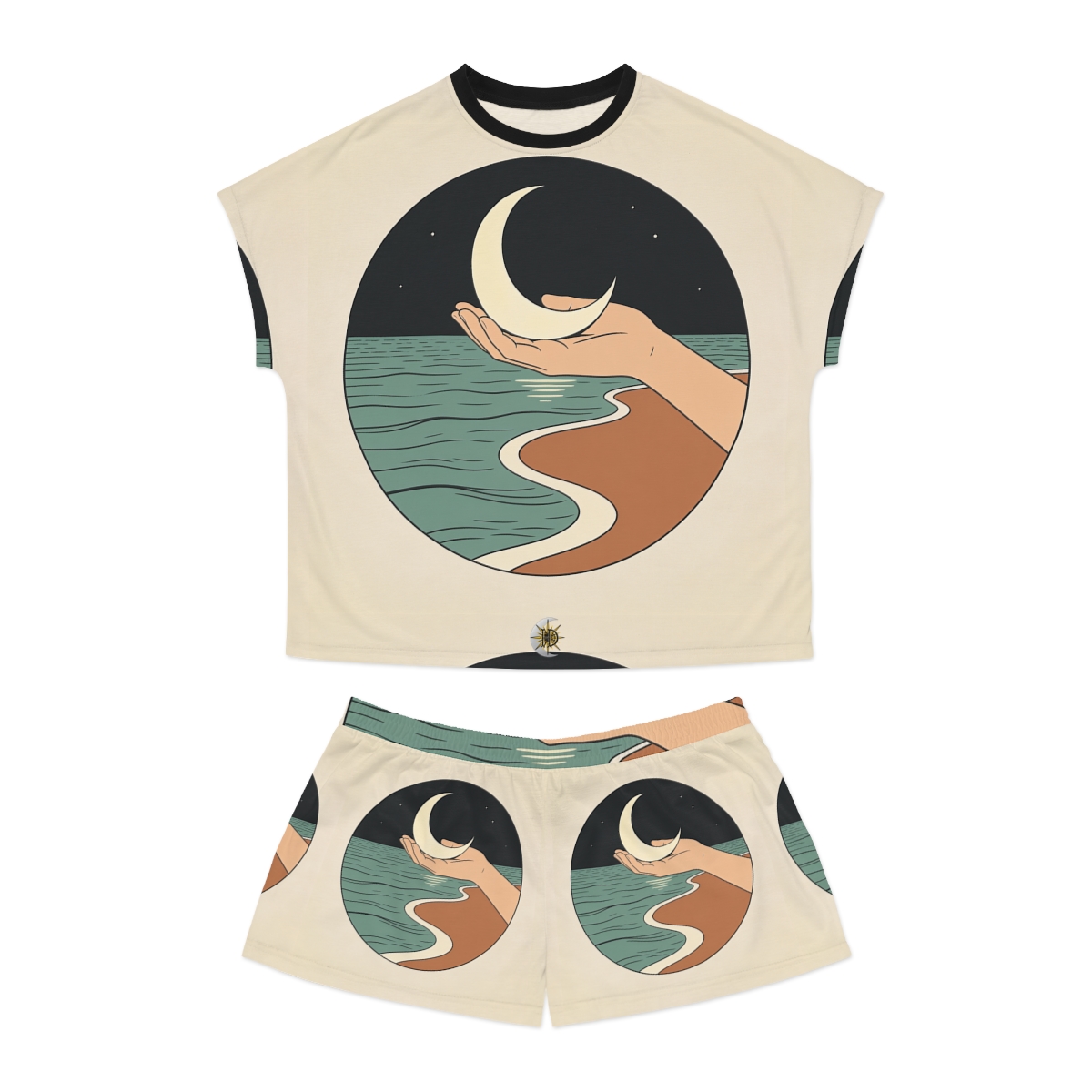 HD Moon in Hand Women’s Short Pajama Set
