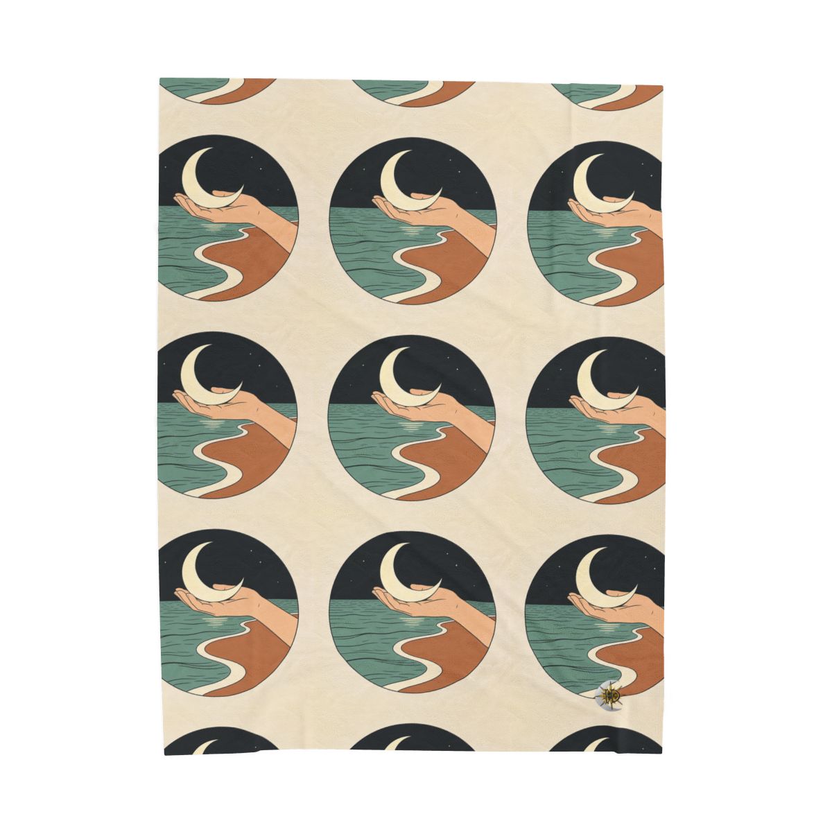 HD Moon in Hand Velveteen Plush Blanket — additional view