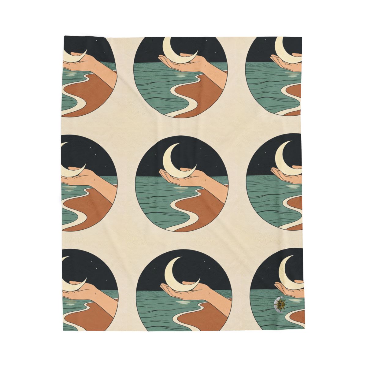 HD Moon in Hand Velveteen Plush Blanket — additional view