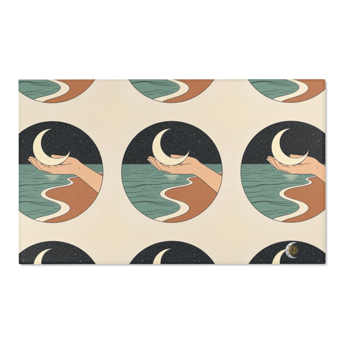 HD Moon in Hand Polyester Chenille Area Rug — additional view