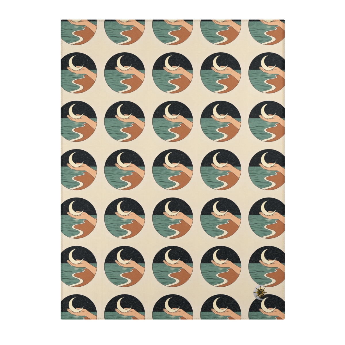 HD Moon in Hand Polyester Chenille Area Rug — additional view