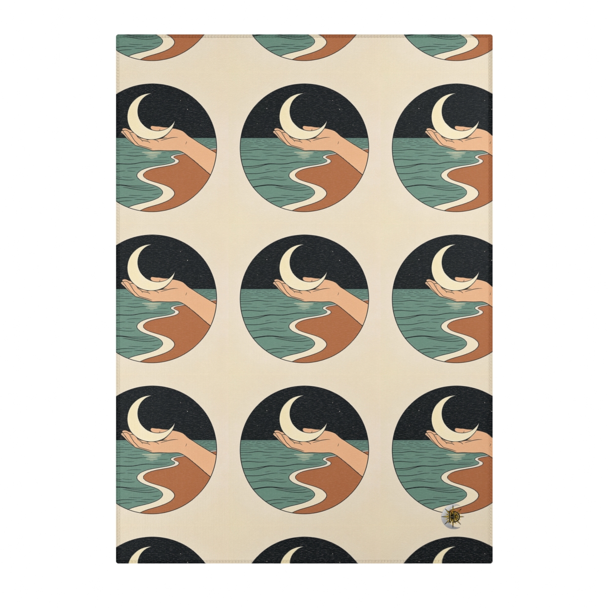 HD Moon in Hand Polyester Chenille Area Rug — additional view