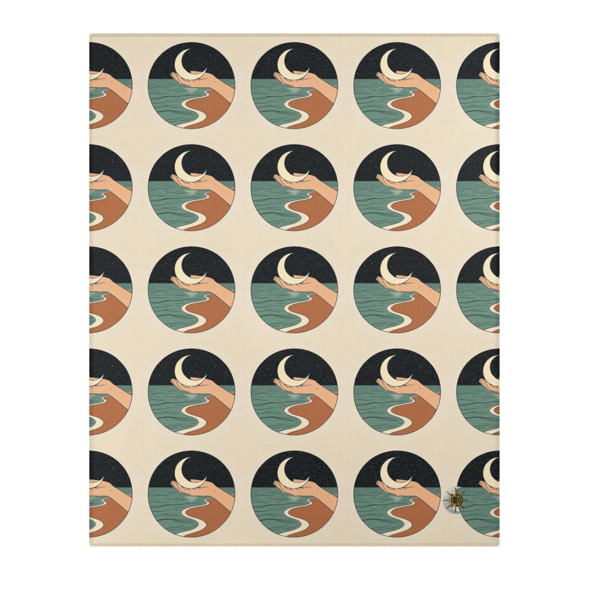 HD Moon in Hand Polyester Chenille Area Rug — additional view
