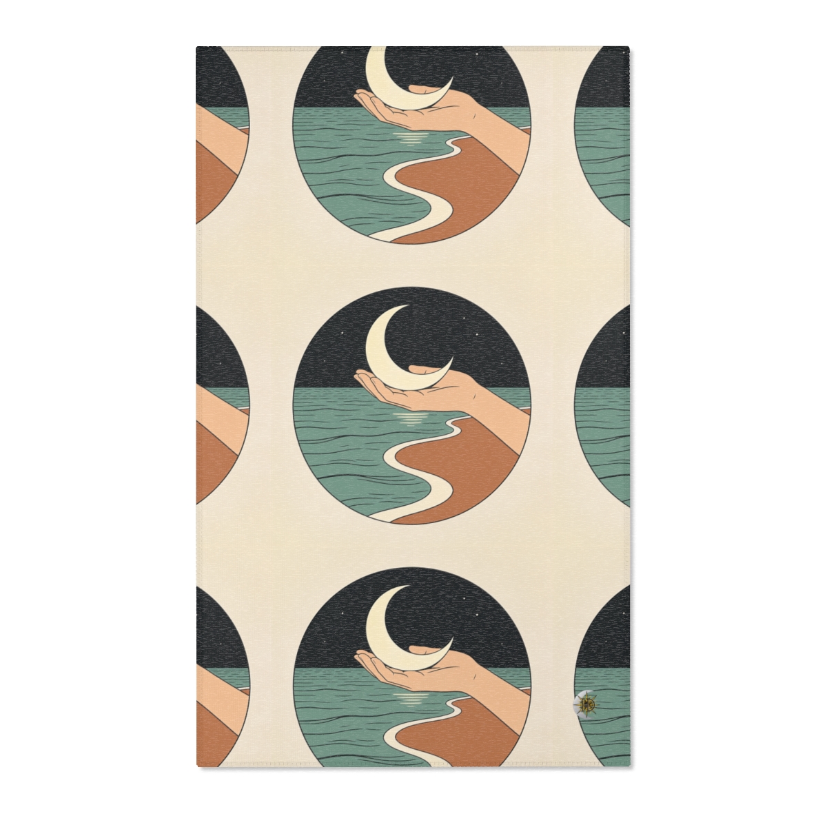 HD Moon in Hand Polyester Chenille Area Rug — additional view