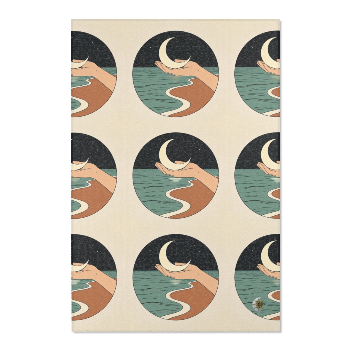 HD Moon in Hand Polyester Chenille Area Rug — additional view