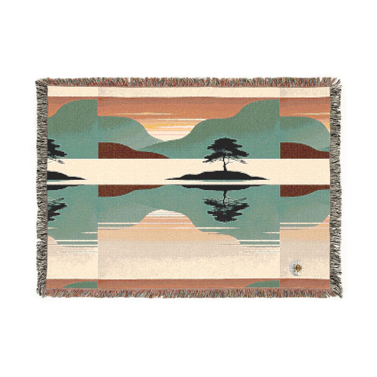 HD Quiet Lake Reflection 100% Cotton Woven Blanket