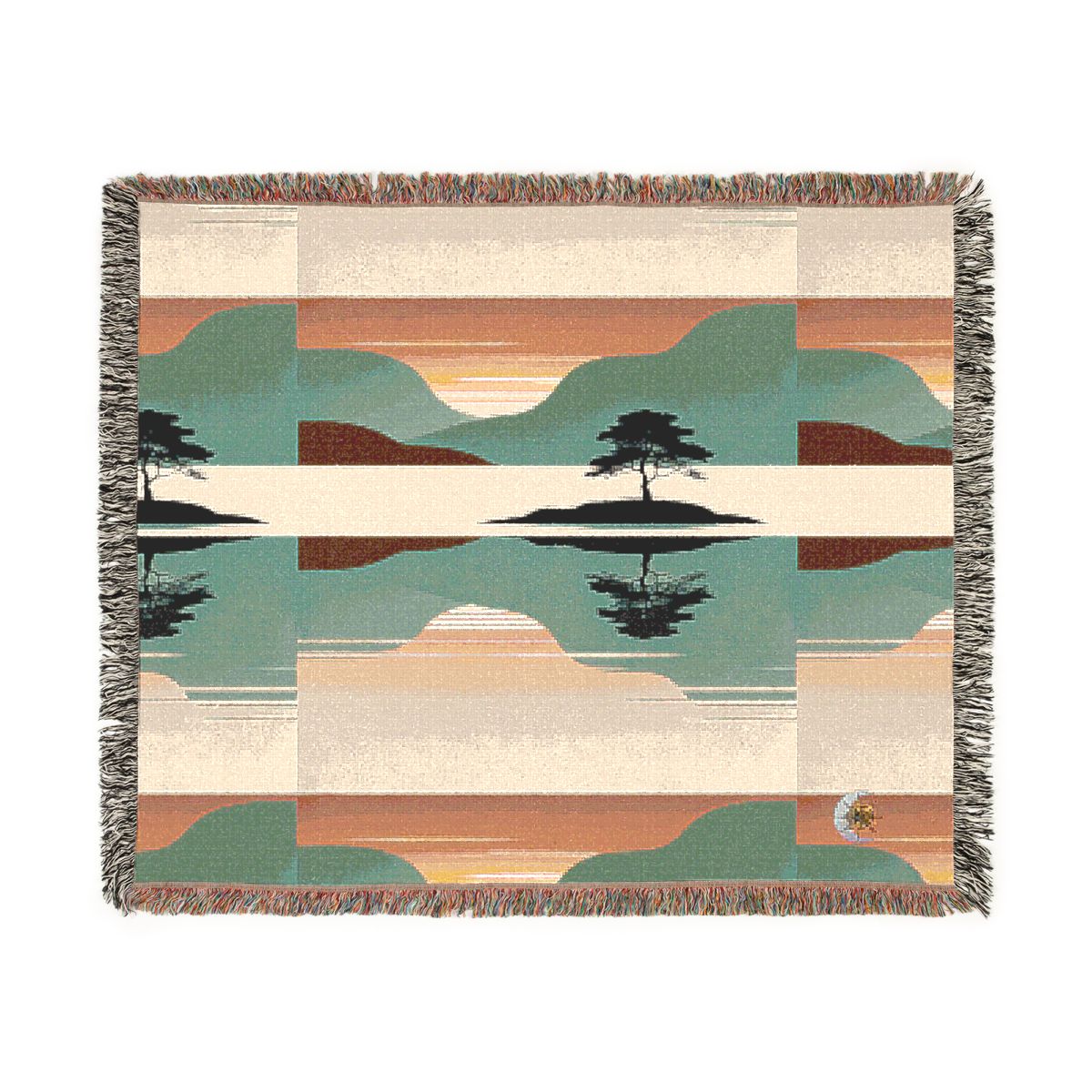HD Quiet Lake Reflection 100% Cotton Woven Blanket — additional view