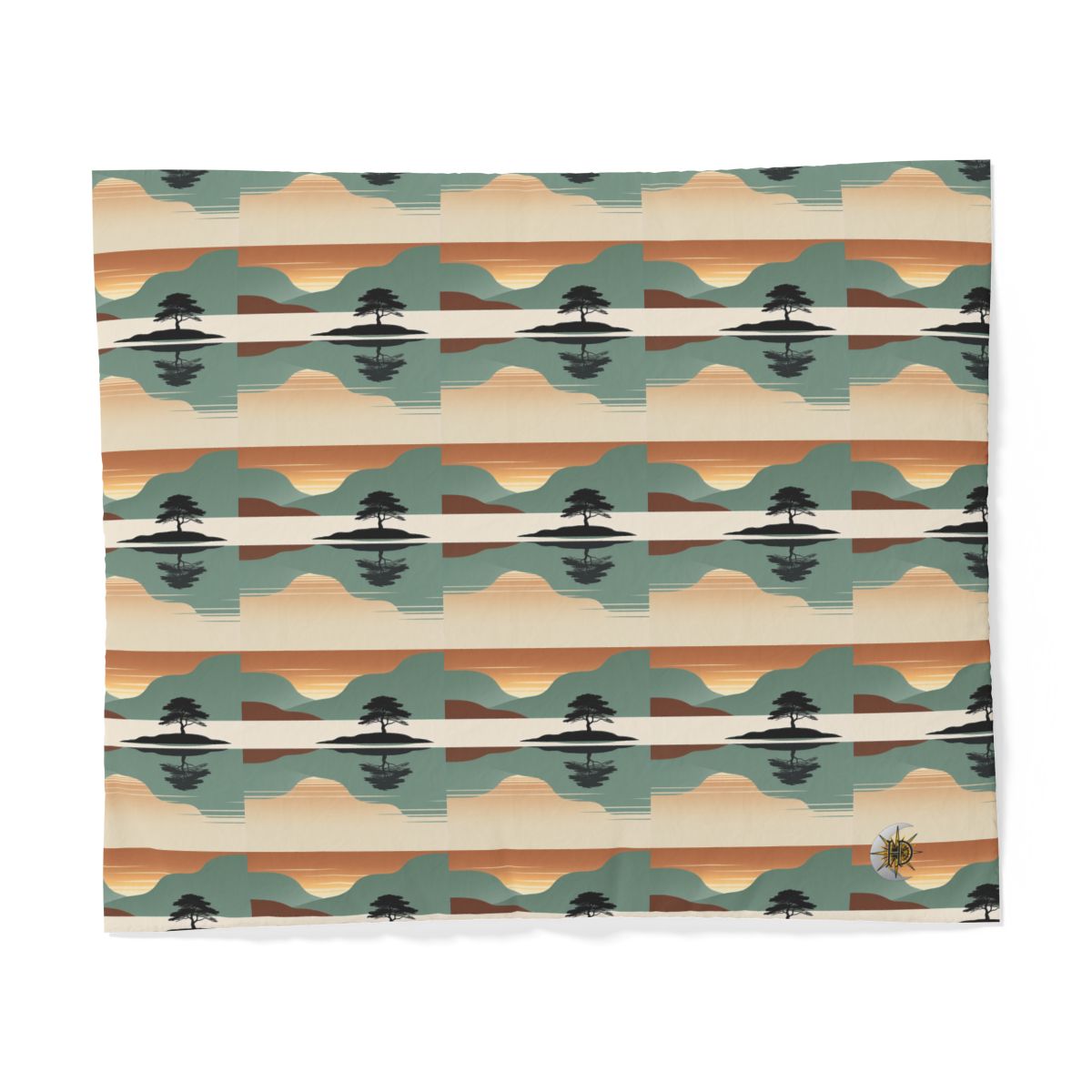 HD Quiet Lake Reflection 100% Cotton Duvet Cover — additional view