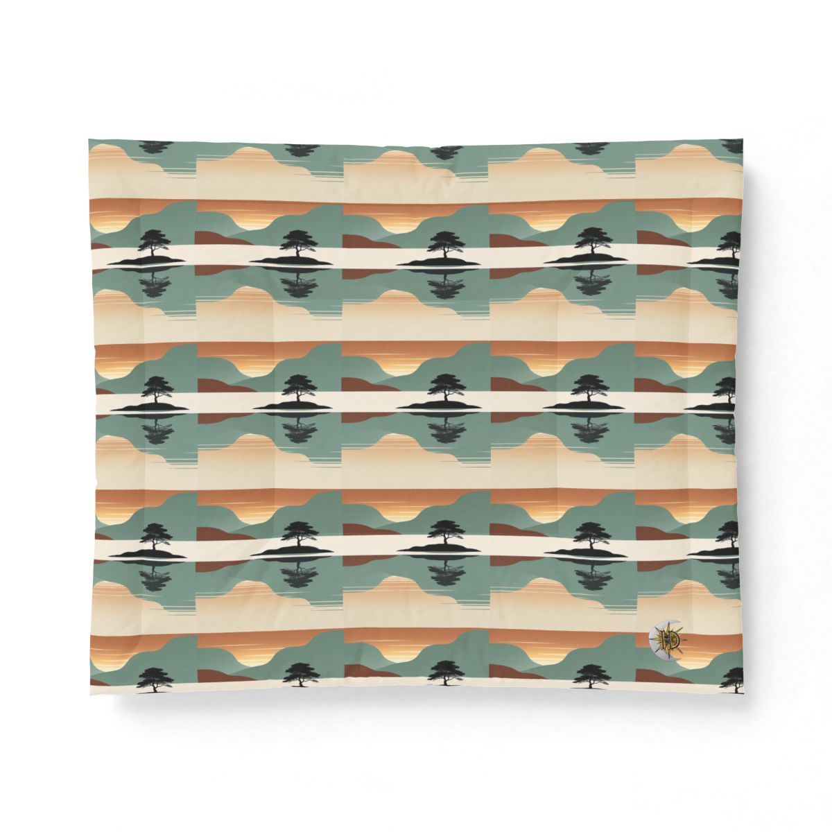 HD Quiet Lake Reflection Cotton-Shell Comforter