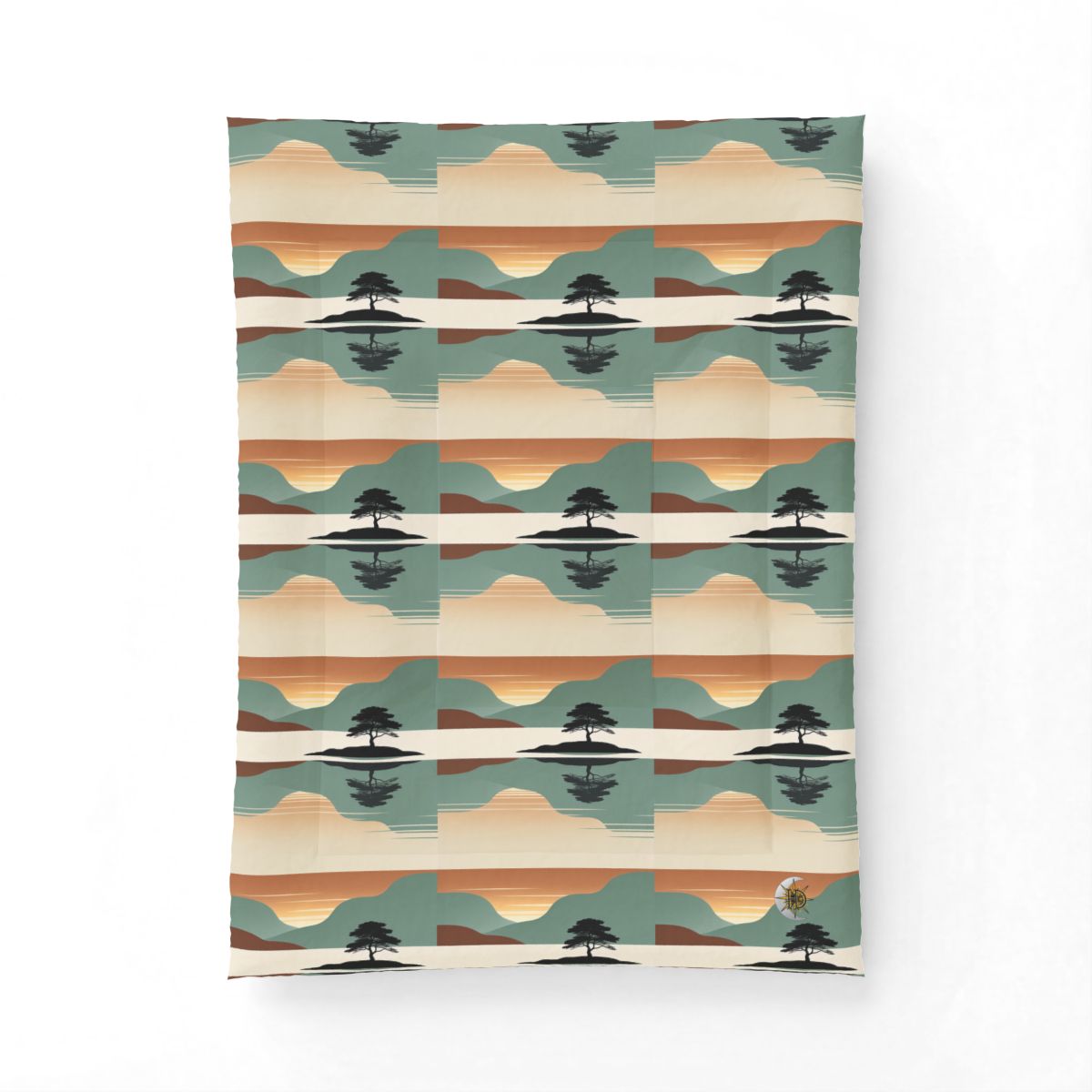 HD Quiet Lake Reflection Cotton-Shell Comforter — additional view