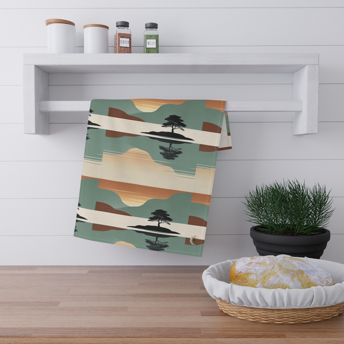 HD Quiet Lake Reflection 100% Cotton Twill Tea Towel