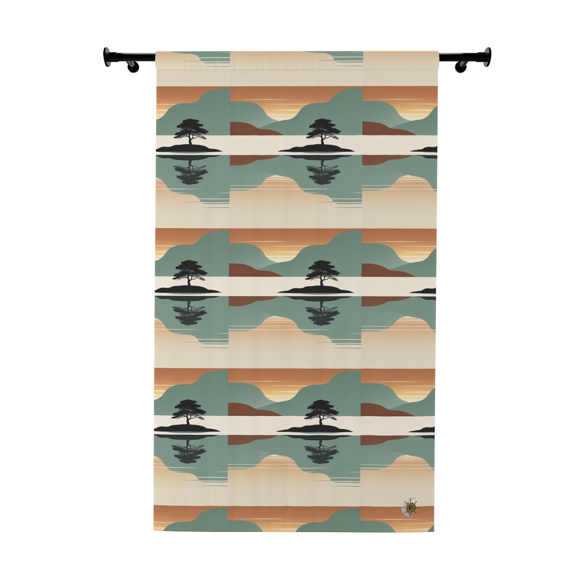 HD Quiet Lake Reflection Blackout Window Curtain Panel