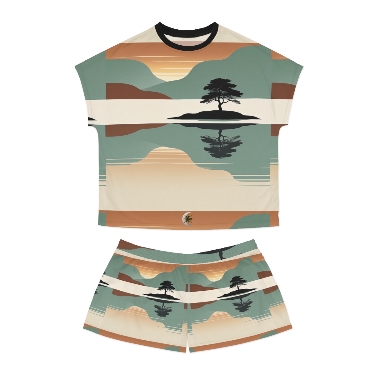 HD Quiet Lake Reflection Women’s Short Pajama Set